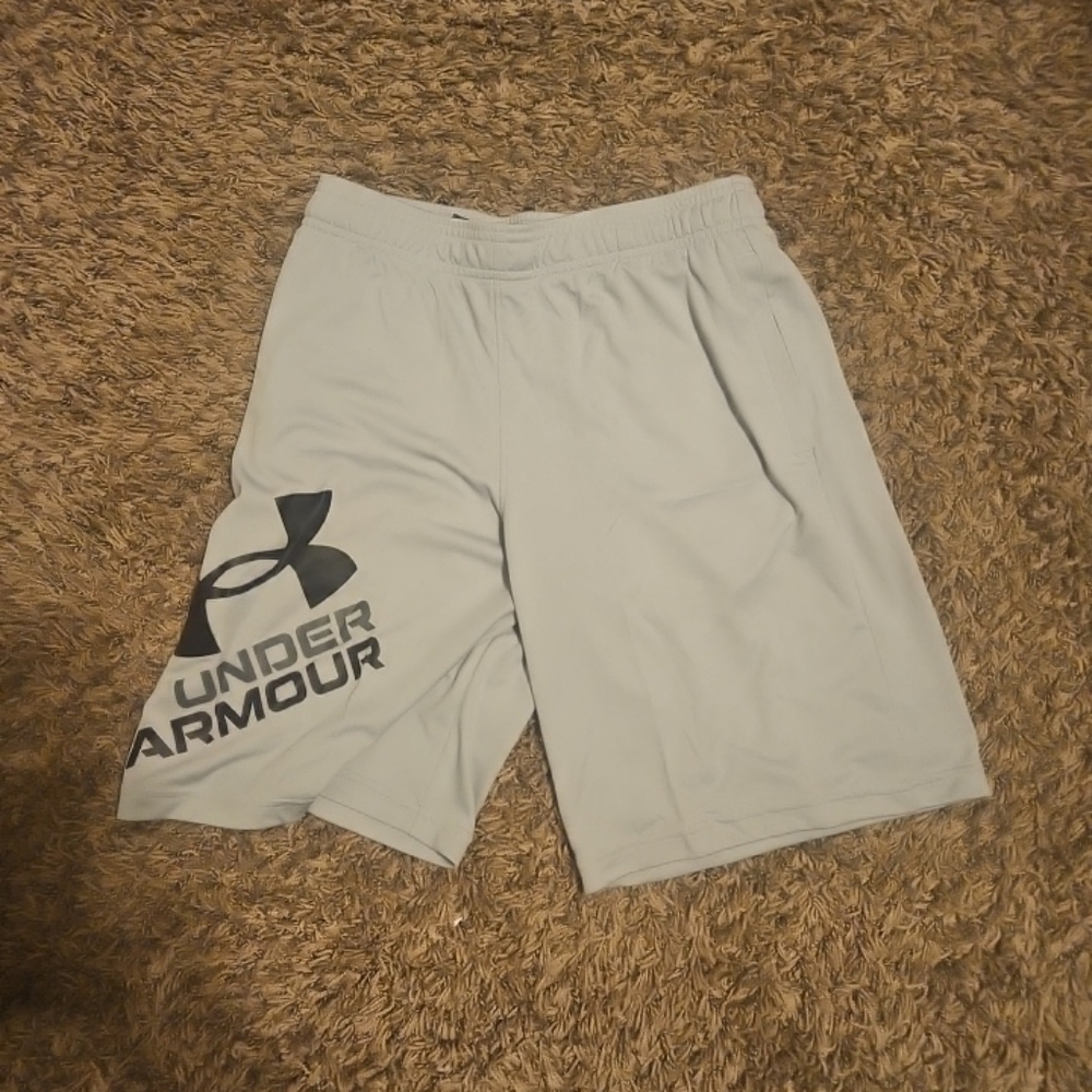 Under Armour Boys' UA Prototype 2.0 Logo Shorts Gray 001 YLG/G